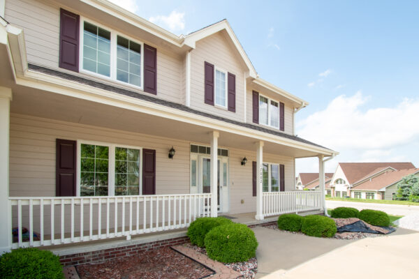 White Pella vinyl casement windows exterior