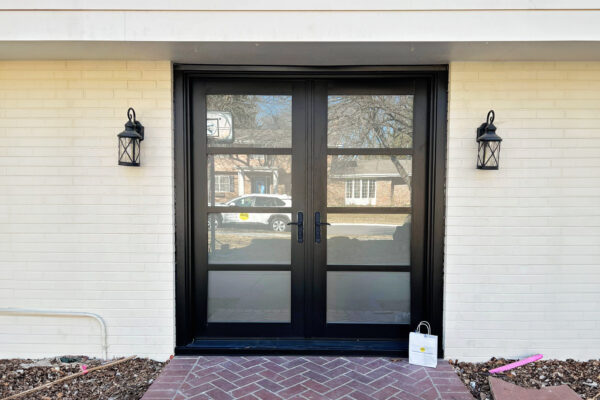 Black Pella Reserve double inswing entry door